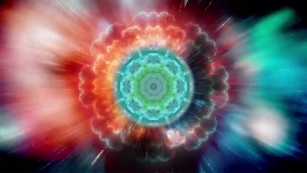 Mandala 3D Kaleidoscope Loop Psychedelic Trippy — стоковое видео