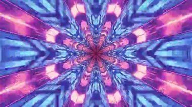 Soyut Neon Işık Tüneli 3 boyutlu oluşturma döngüsü