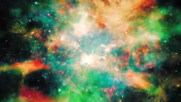 4K无缝隙地在星团和星云间穿梭的动漫 — 图库视频影像