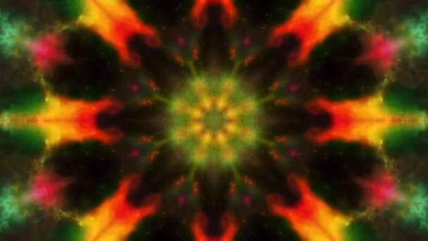 Mandala Caleidoscoop Naadloze Lus Psychedelische Trippy Futuristische Traditionele Tunnel Patroon — Stockvideo