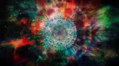 Mandala 3D Kaleidoscope seamless loop Psychedelic Trippy Futuristic Traditional Tunnel Pattern with hyperspace jumps for Consciousness Meditation Background Video Relaxing Ethnic Colorful pattern Chakra Kundalini Yoga
