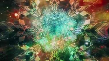 4k Soyut Renkli Işık Tüneli hiper-hızlı sıçramalarla 3d kusursuz döngü oluşturur