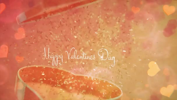 Joyeuse Surprise Saint Valentin Saluant Explosant Une Boîte Bonbons Forme — Video