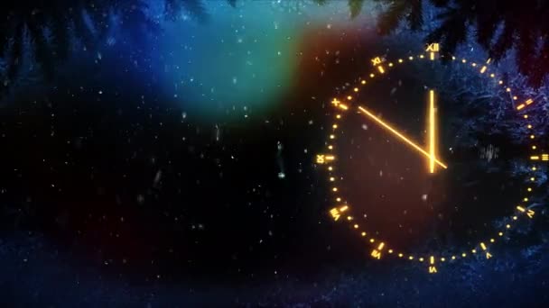 Frohes Neues Jahr Festliches Hintergrundkonzept Mit Goldenem Countdown Und Feuerwerk — Stockvideo