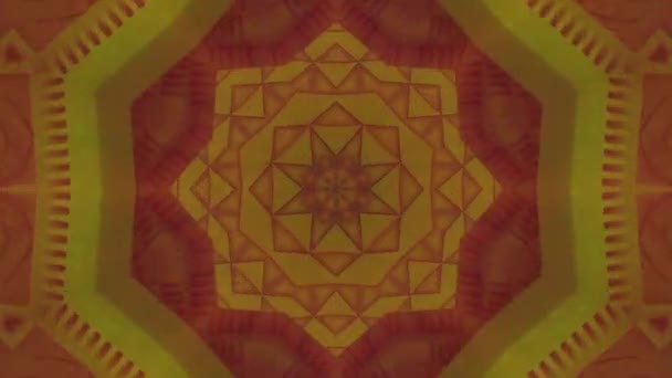 Mandala Kaleydoskop Psikedelik Seyahat Geleneksel Bilinçli Meditasyon Tüneli Modeli Görüntü — Stok video