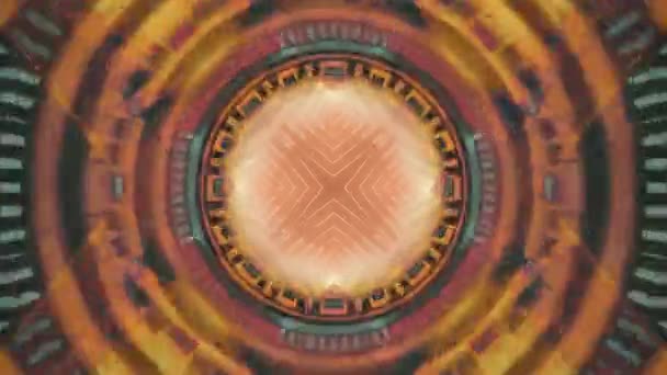 Mandala Caleidoscópio Loop Sem Costura Psychedelic Trippy Futurista Tradicional Túnel — Vídeo de Stock