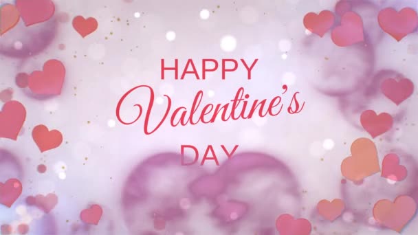 Buon San Valentino saluto animato con sfondo astratto. — Video Stock