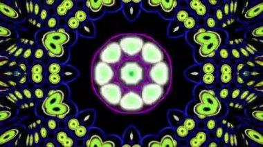 4k Floresan Psikedelik Retro Tünel Renk Değiştirme döngüsü.