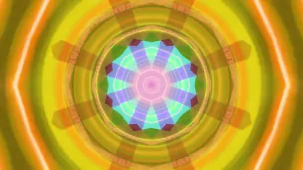 Mandala 3D Caleidoscoop naadloze lus Psychedelisch — Stockvideo