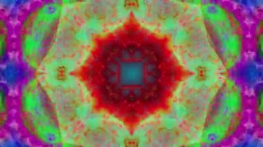 Mandala 3D Kaleydoskop Psikedelik Seyahat Geleneksel Bilinçli Meditasyon Tüneli Modeli Görüntü Rahatlatıcı Etnik Renkli Çakra Kundalini Yoga
