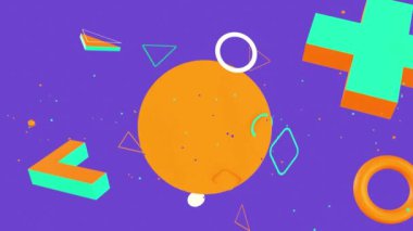 4k 2d soyut düz geometrik şekiller slayt gösterisi şablonu