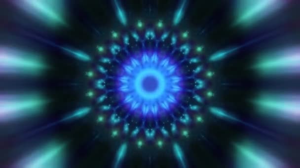 Psychedelische heilige geometrie oneindige caleidoscoop visuele tunnel — Stockvideo