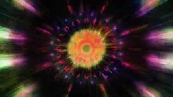 サイケデリック神聖な幾何学無限の万華鏡の視覚トンネル — ストック動画