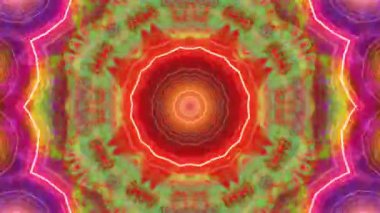 Mandala 3D Kaleydoskop Psikedelik Döngüsü