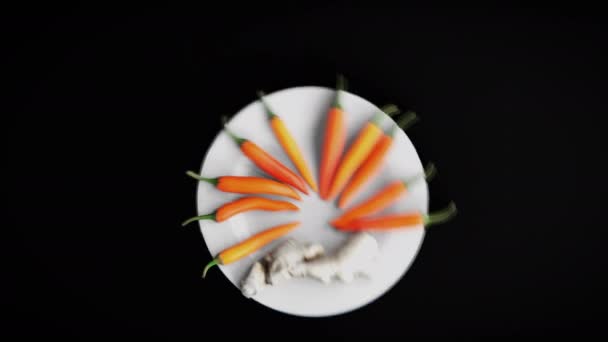 料理のプロモーションやレストランを示すための食品3Dレンダリングの概念 — ストック動画