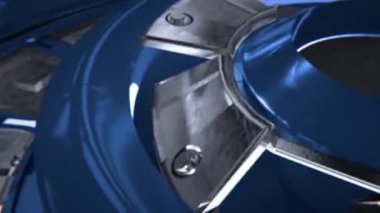 High tech metallic machine futuristic sci-fi intro