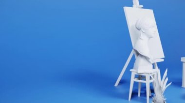 Eğitimle ilgili nesnelerin bir kolajını gösteren soyut arkaplan