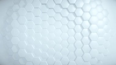 Altıgenli soyut teknolojik geometrik hareket arkaplanı. Titreşen altıgen ızgara etkisi. Kusursuz döngü