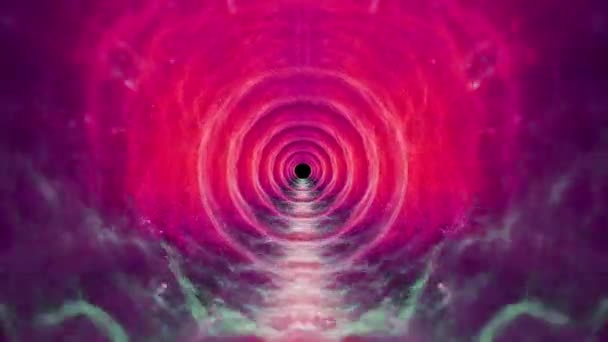 Astratto Fantascienza Portale Futuristico Trippy Endless Tunnel Alien Cave Seamless — Video Stock