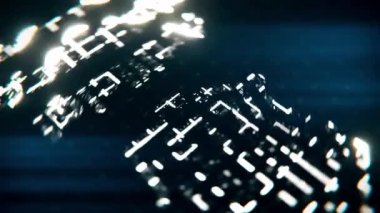 Düz bir düzlemde soyut teknoloji devresi baş yapay zeka logosu oluşumu