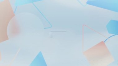 4k 2d abstract flat geometric shapes slideshow template for titles, business presentation, advertisements. Seamless loop