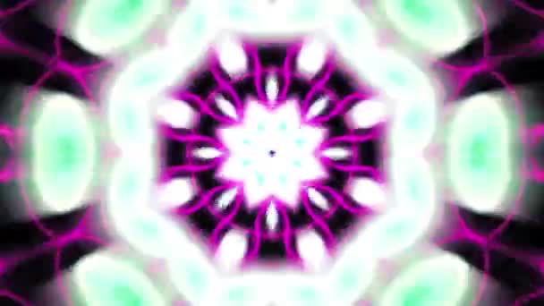 サイケデリック神聖な幾何学無限の万華鏡視覚トンネルシームレス4Kループ酸旅行のための瞑想精神的な目覚め — ストック動画