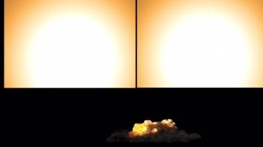 4k set of various explosions ready with compositing for alpha channel