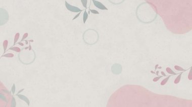 4k hand drawn animation, floral background with colourful flowers and leaves. Frame by frame. looping animation