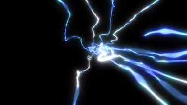 4k set of Lighting Strike Packs Animation, Blue Color with alpha channel