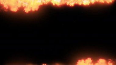 Çerçevenin üst ve alt kısmında alevlerin alfa kanal arkaplan elementi ile soyulması