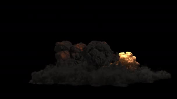 Взрыв Военной Взрывчатки Воспламеняющегося Сильным Дымом Взрыв Дымом Изолированном Фоне — стоковое видео