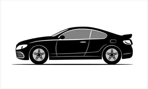 Coche Moderno Coupé Icono Plano Ilustración Plana Aislada Sobre Fondo — Vector de stock