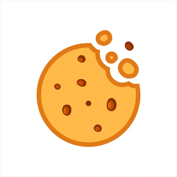 Cookies Cores Bolo Chocolate Fundo Branco Ilustração Vetorial Ícone Cookie — Vetor de Stock