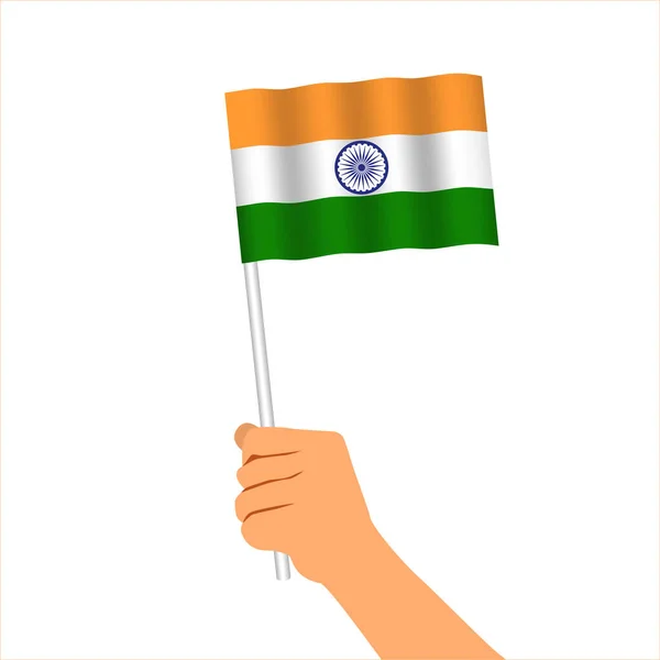 Hand Holding Indian Flag National Flag India Raster Illustration Isolated — Stock Photo, Image