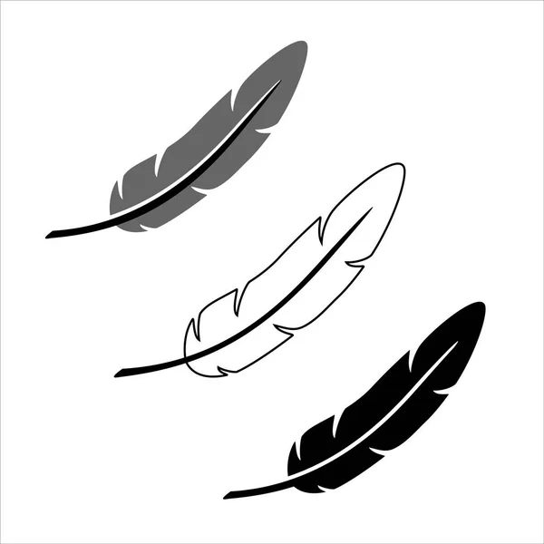 Trzy Pióra Symbol Wektor Znak Izolowany Białym Tle Prosta Ilustracja — Wektor stockowy