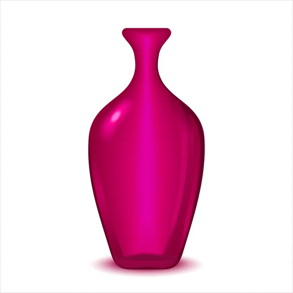Moderní Růžová Skleněná Váza Izolovaná Bílém Pozadí Design Skvělé Pro — Stock fotografie
