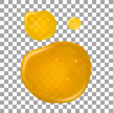 Şeffaf arka planda tatlı bal damlaları, üst manzara. Raster illüstrasyon EPS 10