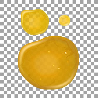 Şeffaf arka planda tatlı bal damlaları, üst manzara. Vektör illüstrasyonu EPS 10