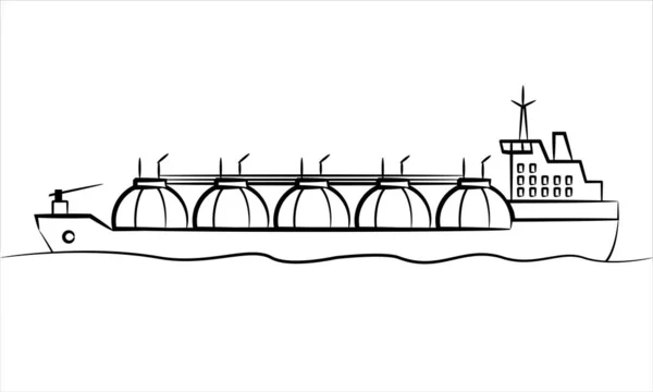 Gás Transportador Navio Silhueta Abstrata Transportador Gnl Isolado Fundo Branco — Fotografia de Stock