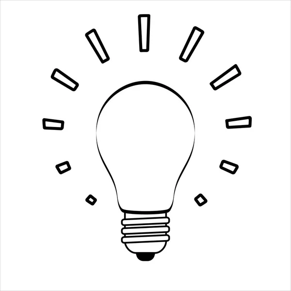 Light Bulb Line Art Icon Raster Illustration Isolated White Background — Stock Photo, Image