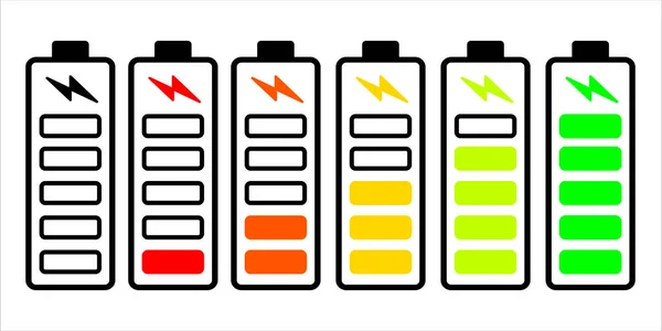 Indicador Nivel Carga Batería Conjunto Iconos Batería Icono Del Indicador — Archivo Imágenes Vectoriales