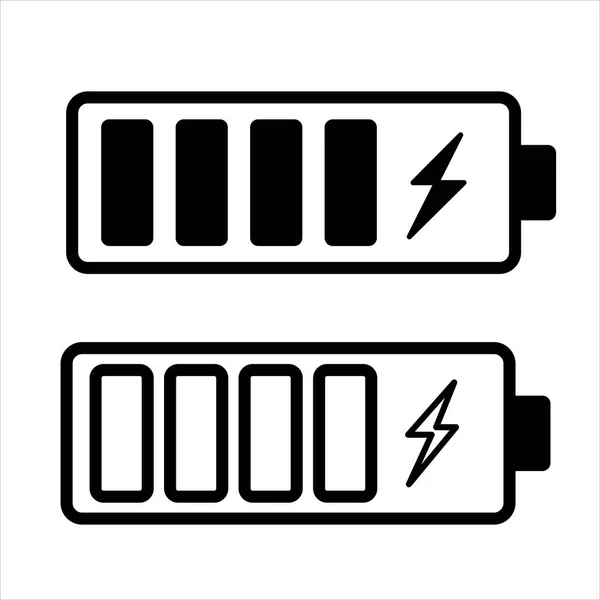电池充电器图标矢量标识隔离在白色 智能电话快速充电电池符号 — 图库矢量图片