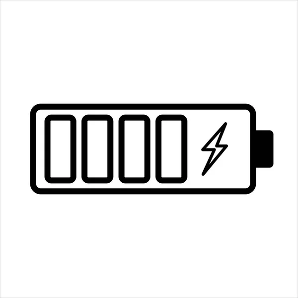 电池充电器图标标识隔离在白色 智能电话快速充电电池符号 — 图库矢量图片