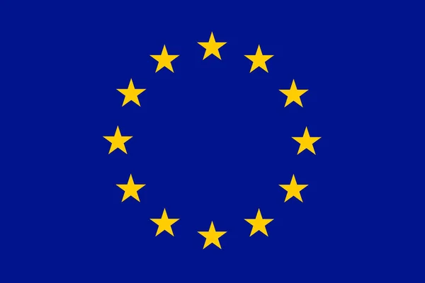 AB veya Avrupa Konseyi resmi bayrağı ve sarı altın yıldızlar ve mavi alan arkaplanı sembolü. Avrupa Birliği vektör bayrağı, Görüntü EPS 10