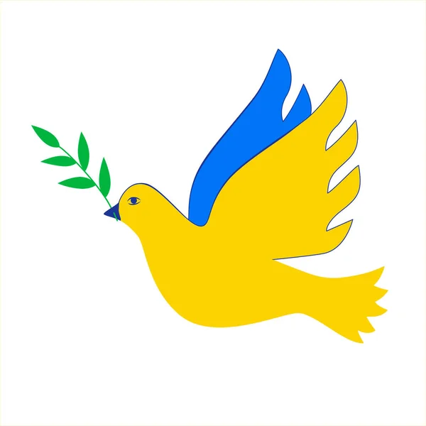 Летающая Птица Символ Мира Флаг Украины Виде Голубя Мира Поддержите — стоковое фото