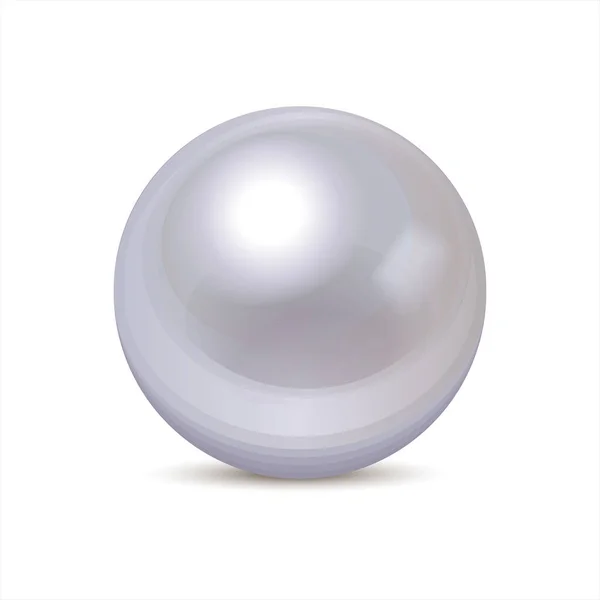 Single Bright White Pearl Isolated White Background Mother Pearl Luxury — Fotografia de Stock