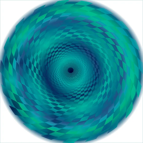 色彩斑斓的蓝绿色螺旋形背景 用于小册子设计 网页或书籍封面的催眠背景 — 图库矢量图片