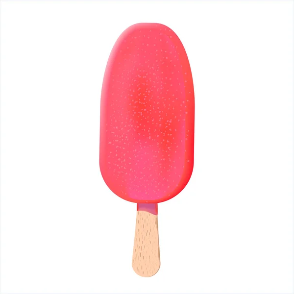 Strawberry Popsicle Pink Icing Light Blue Background Pink Fruit Ice — Fotografia de Stock