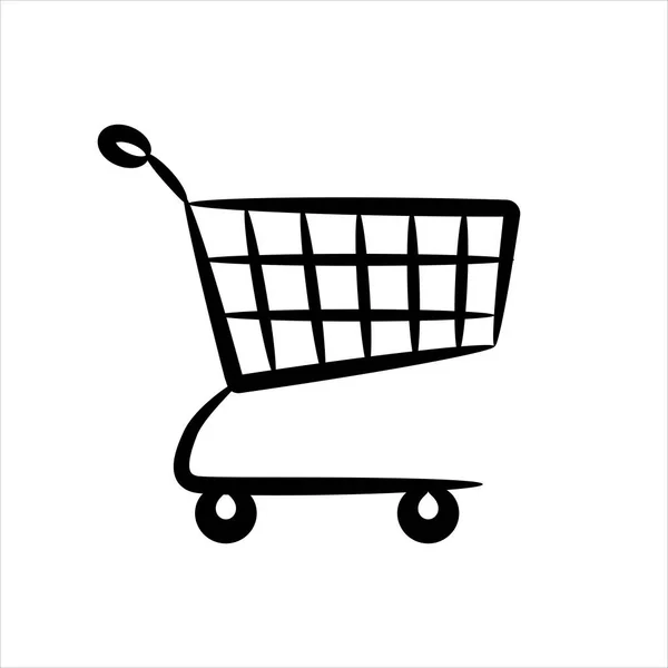 Shopping Carts Abstract Silhouette White Background Collection Icons Shop Vector — Stock Vector