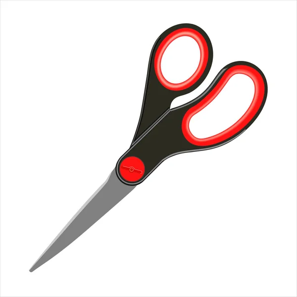 Realistic Stationery Scissor Vector Hand Drawn Scissor Icon Vector — Vetor de Stock